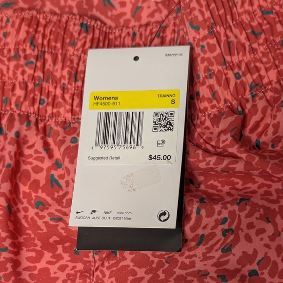 Nike Dri-FIT One 3” Mid-Rise Training Shorts Desert Coral Print Small NWT - Picture 8 of 10